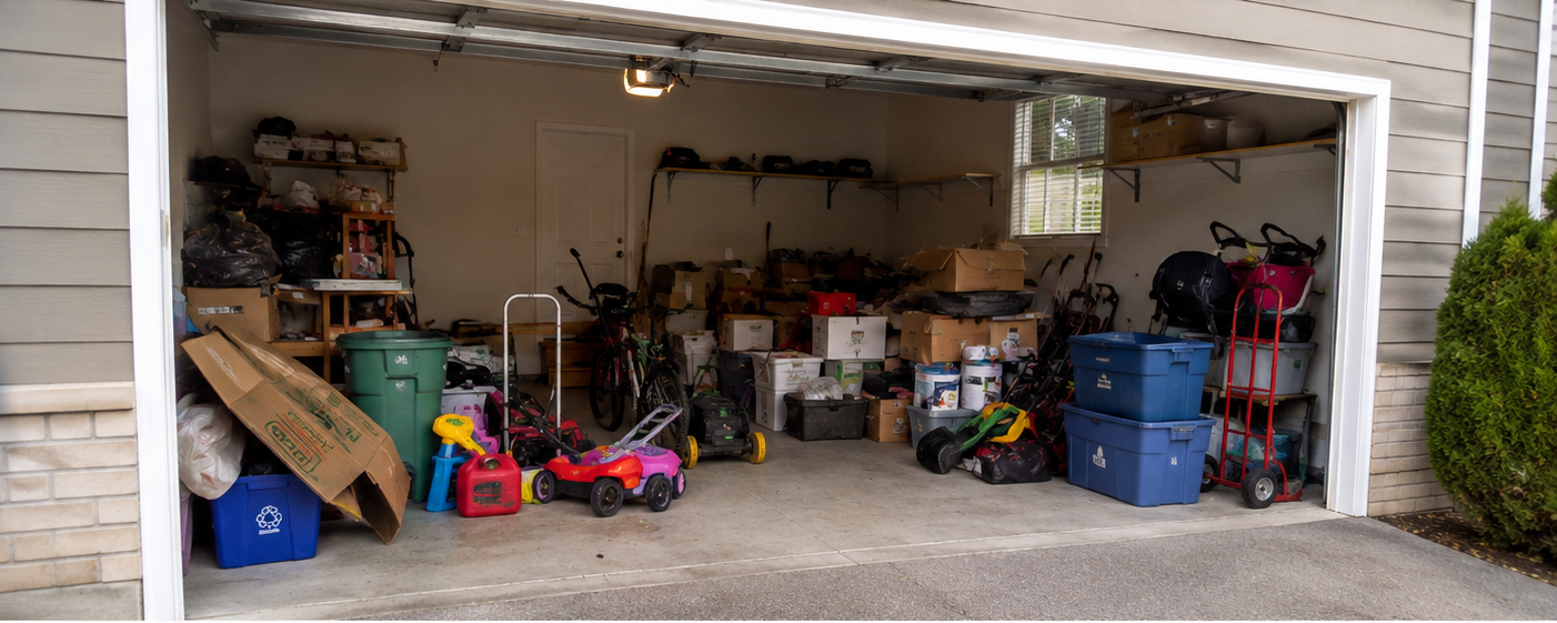 Garage encombré avant